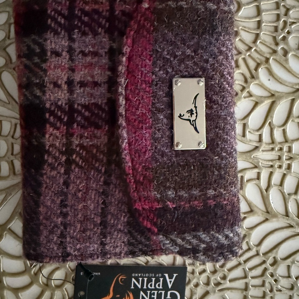 Wool Plaid Compact Wallet - Pink Multi - Picture 9 of 11